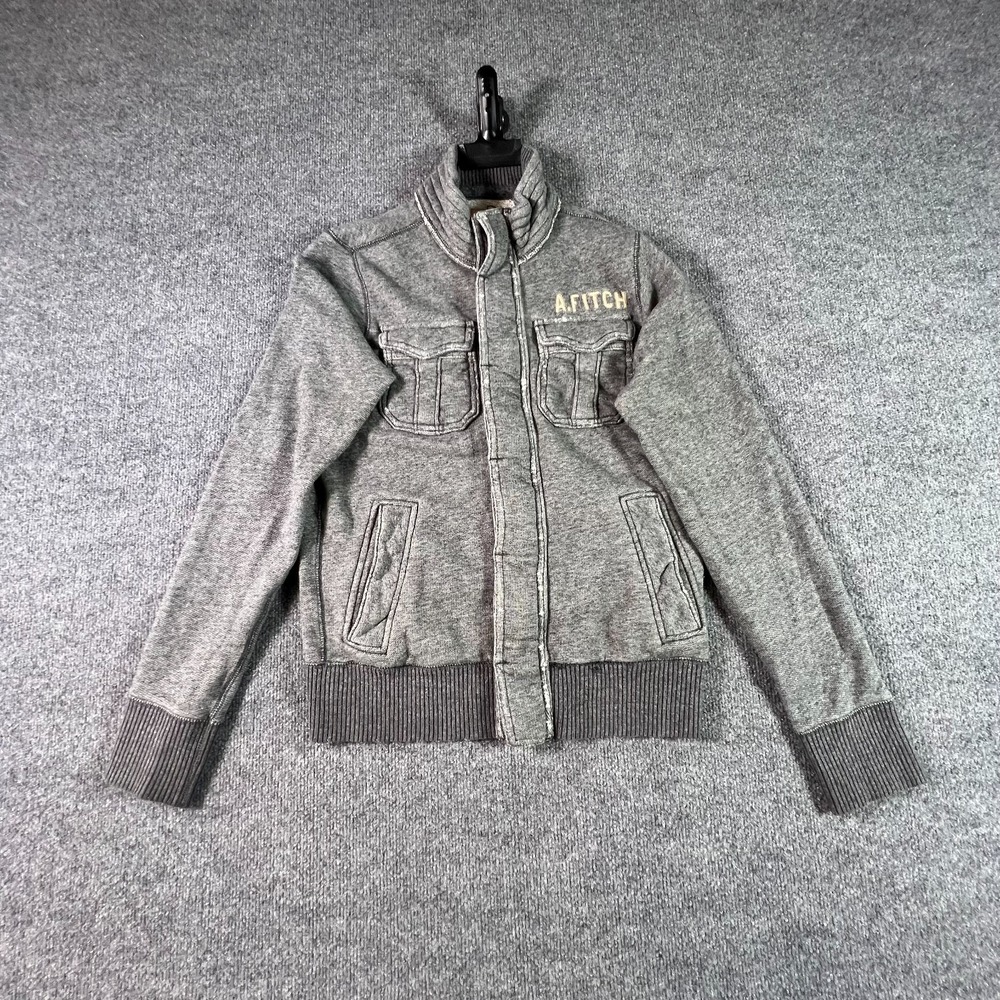 Vintage Abercrombie & Fitch Track Jacket Mens Medium Gray Full Zip Athleisure